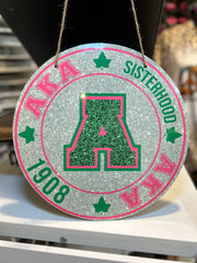 Personalized Round Door Hanger – Custom Name & Photo Design