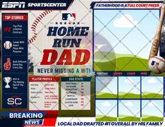 Editable Father’s Day Sports Photo Collage Templates | Football, Basketball & Baseball Edition
