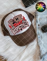 Respectfully Sublimation Hat Transfer