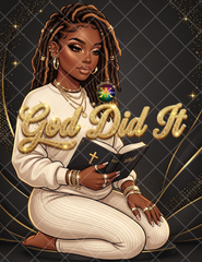 God Did It PNG | Faith-Based Black Woman Design | Christian T-Shirt & Tumbler Sublimation File