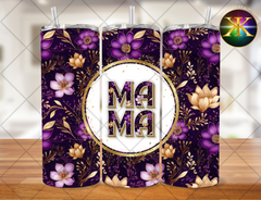 Mama Purple Floral Sublimation Transfer Wrap