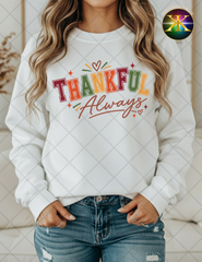 Thankful Always Sublimation Shirt Transfer