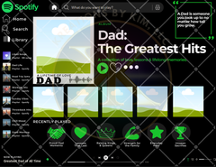Dad: The Greatest Hits Canva Template | Personalized Music Memory Board