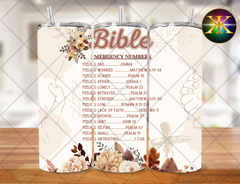 Bible Emergency Numbers Sublimation Transfer Wrap