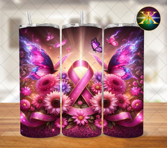 Breast Cancer Awareness Ribbon Sublimation Transfer Wrap