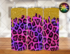 Cheetah Print with Gold Trim Sublimation Transfer Wrap