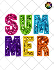 Digital Download Faux Sequin Summer PNG Design (NOT A PHYSICAL ITEM)