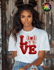 Faux Embroidery Love Sublimation Shirt Transfer