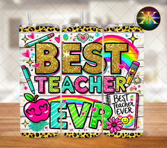 Faux Glitter Best Teacher Sublimation Transfer Wrap