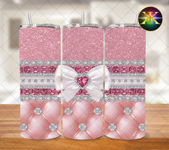 Glittery Pink Diamonds Sublimation Transfer Wrap