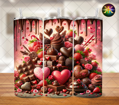 Valentine Chocolate Hearts Sublimation Transfer Wrap