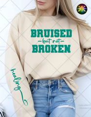 Screen Print Bruised But Not Broken Transfer (Teal)