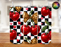 Digital Download Checkered Cherries 20 Ounce Tumbler Design (NOT A PHYSICAL ITEM)