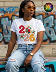 Faux Yarn Happy New Year 2026 Sublimation Shirt Transfer