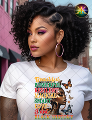 I Am Black History Woman Affirmations Sublimation Shirt Transfer