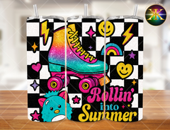 Digital Download Retro Rolling into Summer 20 Ounce Tumbler Design (NOT A PHYSICAL ITEM)