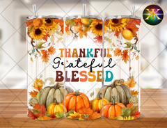 Thankful Grateful Blessed Sublimation Transfer Wrap
