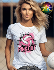 Pink Out Volleyball Sublimation Shirt Transfer