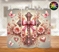 Rose Gold & Pink Cross Sublimation Transfer Wrap