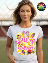 Softball Season Bow Sublimation Shirt Transfer