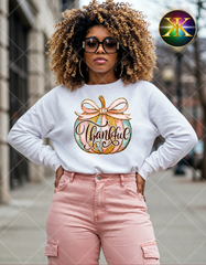 Pastel Thankful Pumpkin Sublimation Shirt Transfer