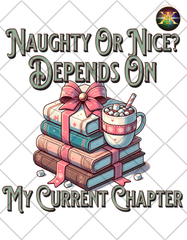 Digital Download Naughty or Nice Christmas PNG Design (NOT A PHYSICAL ITEM)