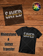 Rhinestone & Glitter Saved Transfer
