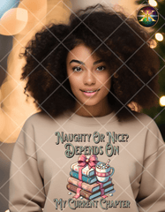 Digital Download Naughty or Nice Christmas PNG Design (NOT A PHYSICAL ITEM)
