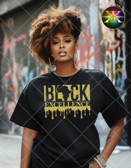 Screen Print Black Excellence Transfer (VEGAS GOLD)