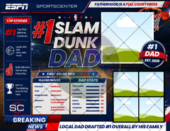 Editable Father’s Day Sports Photo Collage Templates | Football, Basketball & Baseball Edition