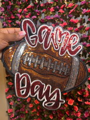 Football Game Day Sequin Patch