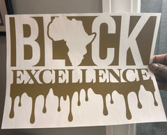 Screen Print Black Excellence Transfer (VEGAS GOLD)