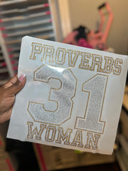 Rhinestone Proverbs 31 Woman Transfer