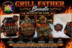 Grill Father Bundle | PNG + Editable Canva Templates + Measurements Guide