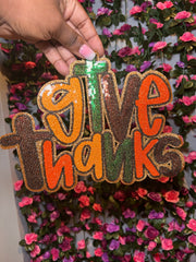 Give Thanks Sequin Patch