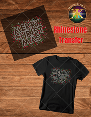 Rhinestone Merry Christmas Transfer - Limited Edition