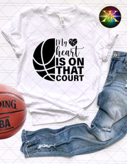 Screen Print My Heart Is On That Court Transfer