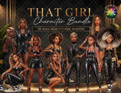 That Girl Fashion Bundle | 10 Stylish Character PNG Designs | High Quality Digital Download