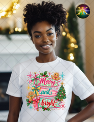Colorful Merry & Bright Sublimation Shirt Transfer