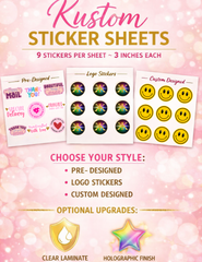 Kustom Sticker Sheets - Custom Logo & Business Packaging Stickers