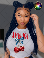 America Cherry Sublimation Shirt Transfer