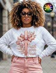 Faux Bedazzled Faith Over Fear Sublimation Shirt Transfer