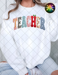 Faux Yarn Teacher Sublimation Shirt Transfer
