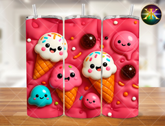 Digital Download 3D Fun Ice Cream 20 Ounce Tumbler Design (NOT A PHYSICAL ITEM)