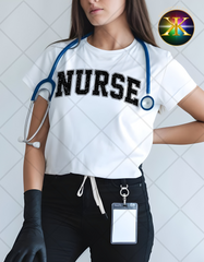 Screen Print Distressed Nurse Transfer