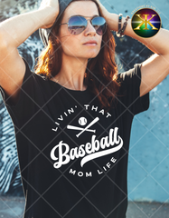 Screen Print Baseball Mom Life Transfer