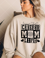 Screen Print Living That Cheer Mom Life Transfer