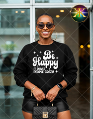 Screen Print Be Happy Transfer