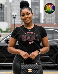 Screen Print Boujee Mama Transfer (Dusty Rose)