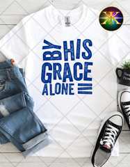 Screen Print By His Grace Alone Transfer (Royal Blue)